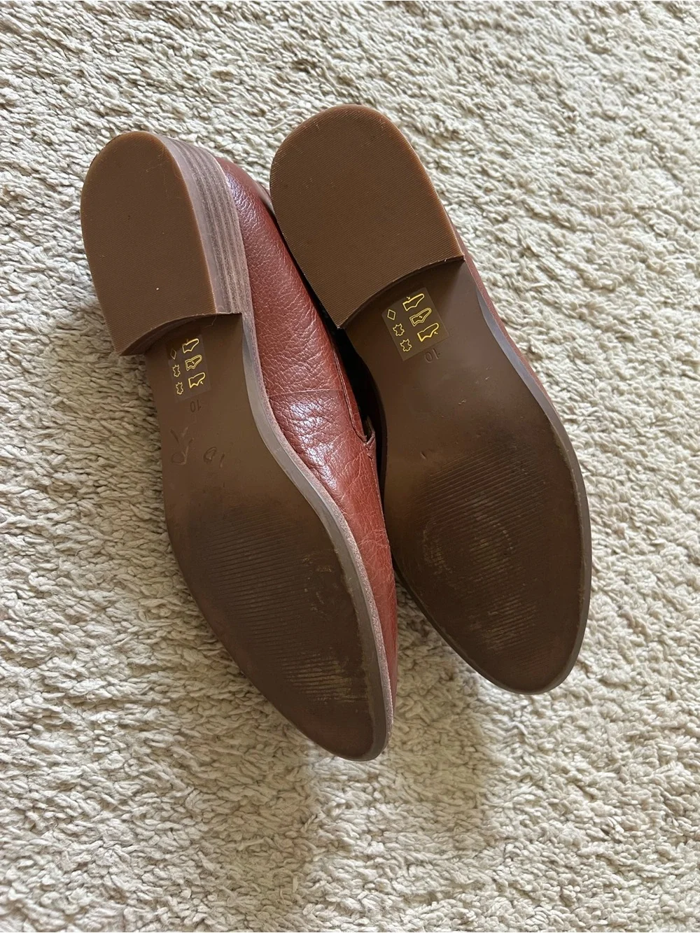 Madewell Chestnut Leather Slip-On Loafers